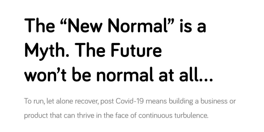 New Normal is not normal